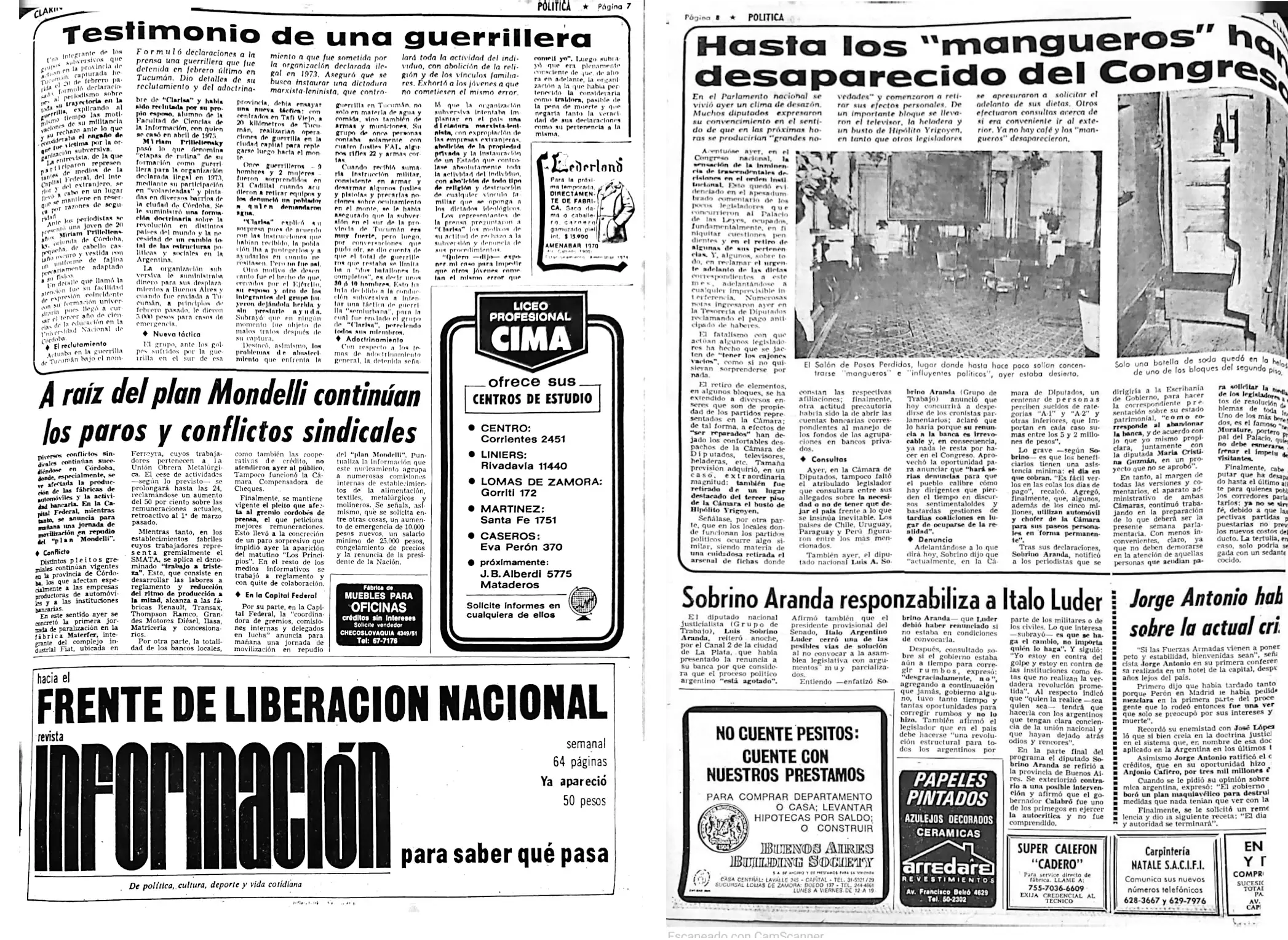 Recorte de diario histórico